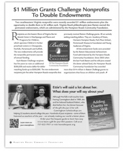 Hampton Roads Community Foundation average age of nonprofit donors