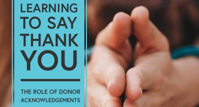 the importance of thanking donors