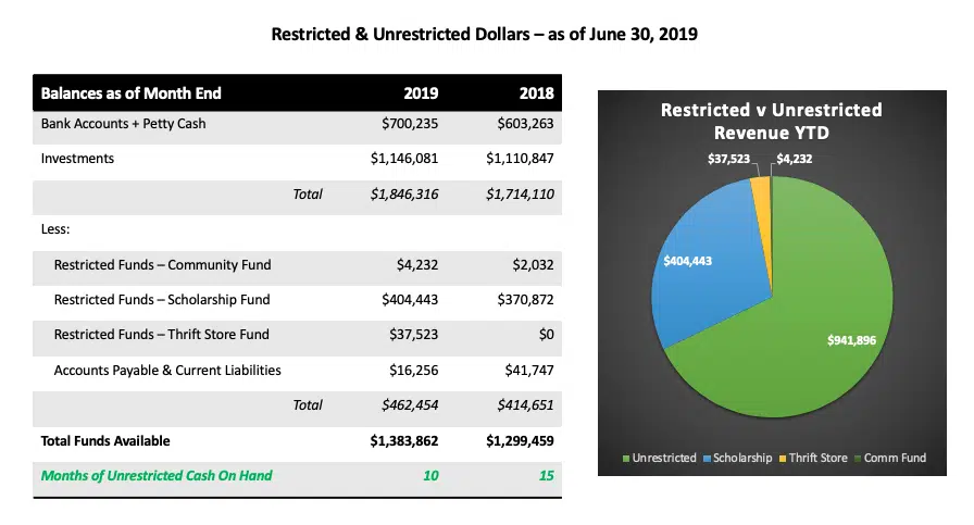 restricted and nonrestricted funds graphics example