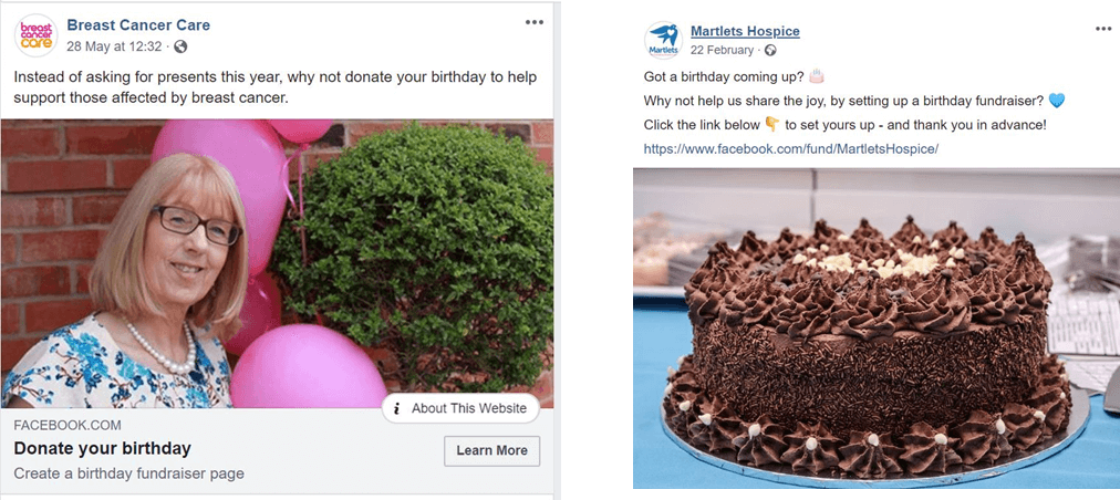 Celebrate birthdays with fundraisers and donors.