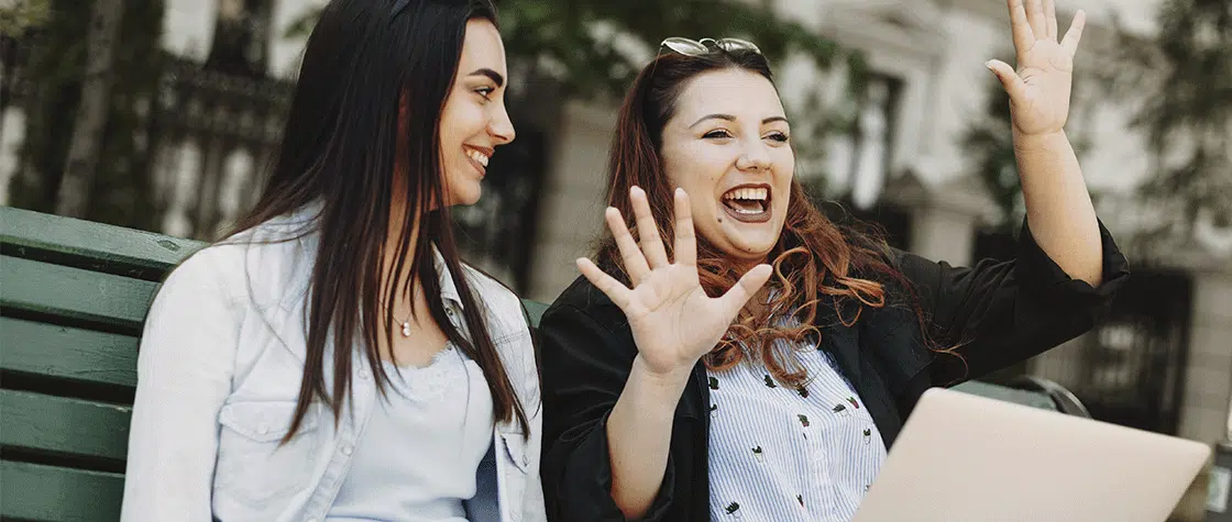 woman talking and making hand gestures