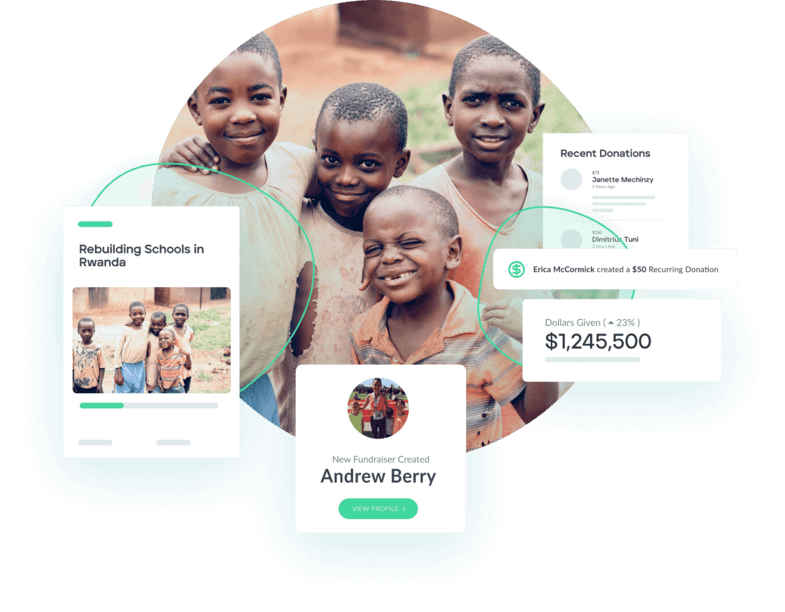 This image shows how Donately’s online fundraising platform works. 