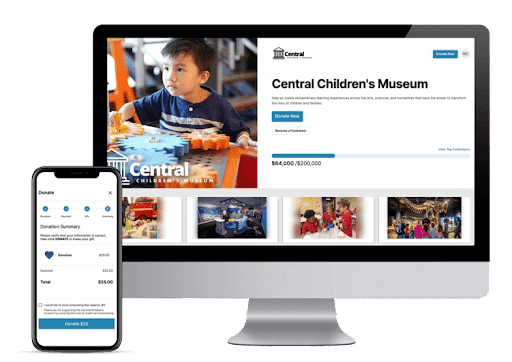 This image shows OneCause’s online fundraising platform in action.