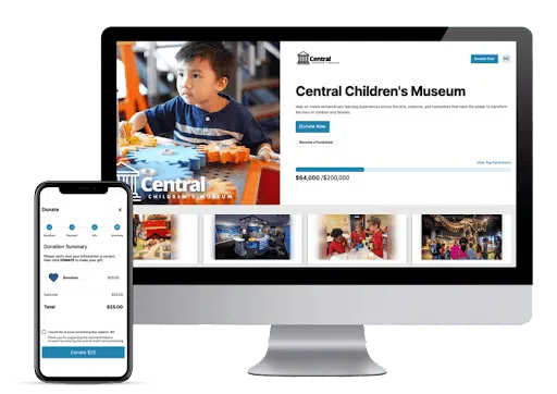 This image shows OneCause’s online fundraising platform in action.