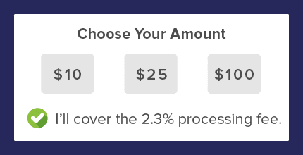 Provide suggested giving levels to encourage people to give more as a part of your online fundraising strategy.