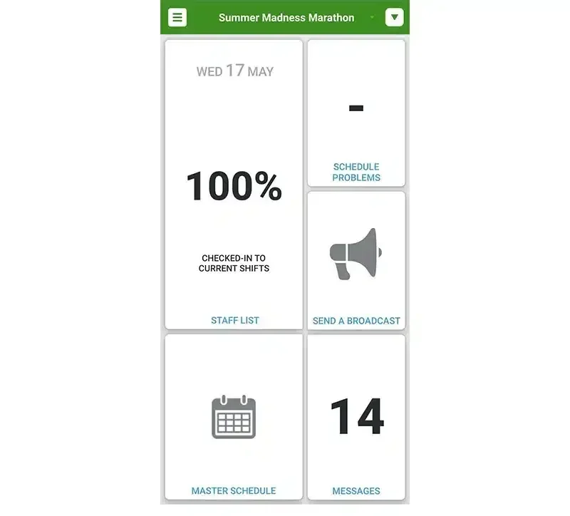 This image shows an example of Bloomerang’s volunteer management app, which can help streamline festival planning and staff management. 