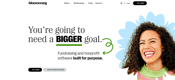 Bloomerang's homepage