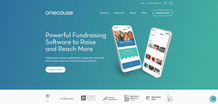 OneCause's homepage