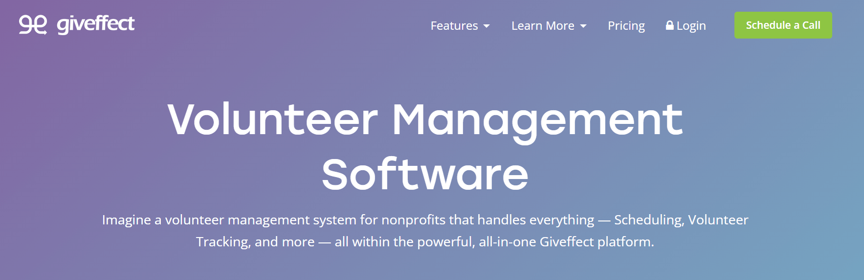 Giveffect’s volunteer management software information page