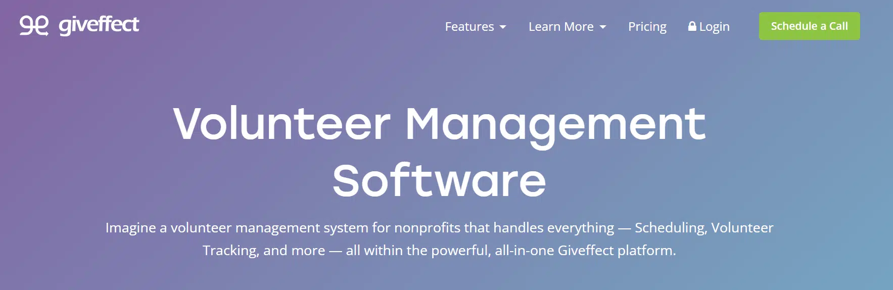 Giveffect’s volunteer management software information page