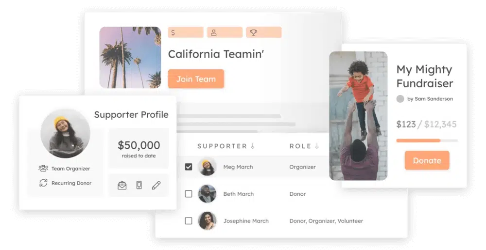 This image shows what Mightycause’s fundraising platform looks like.