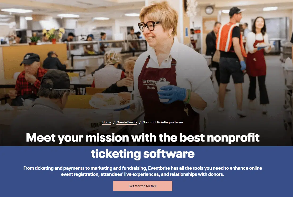 Eventbrite homepage