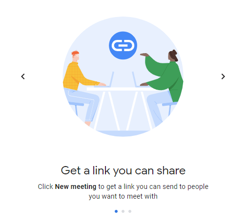 Google Meet homepage