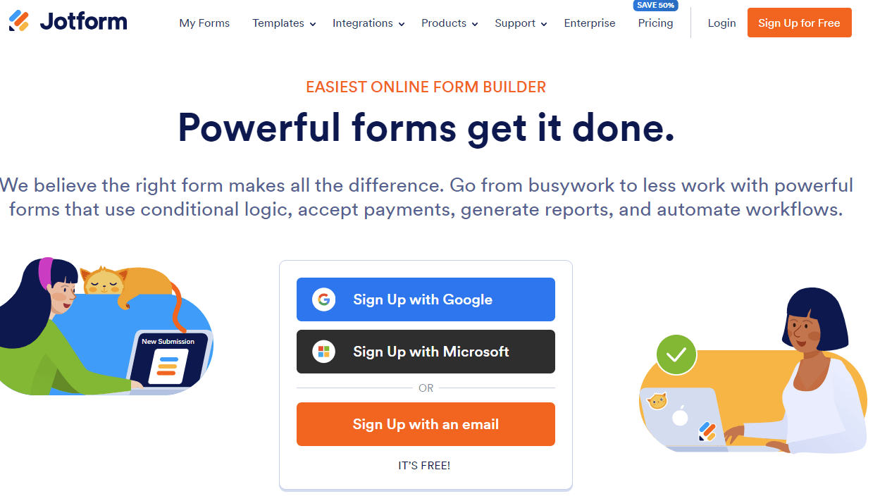 Jotform homepage