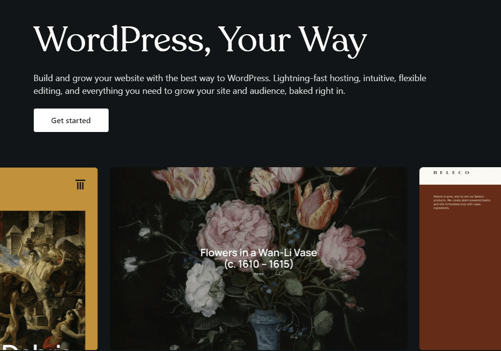 WordPress homepage
