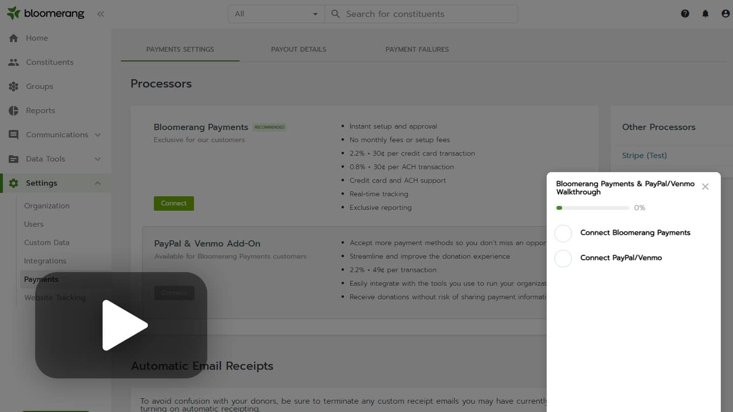Payments Product Tour