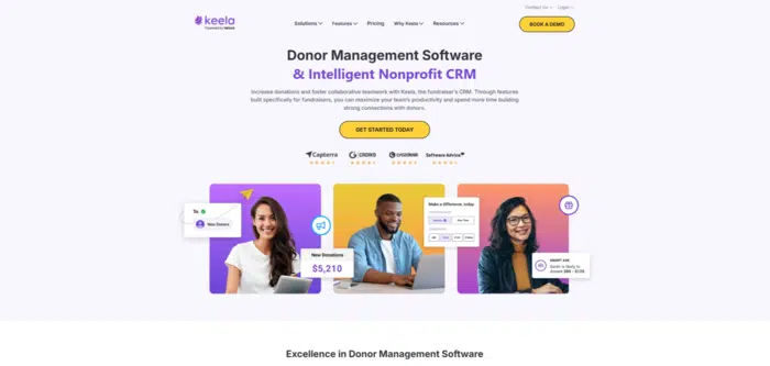 Screenshot of Keela's homepage