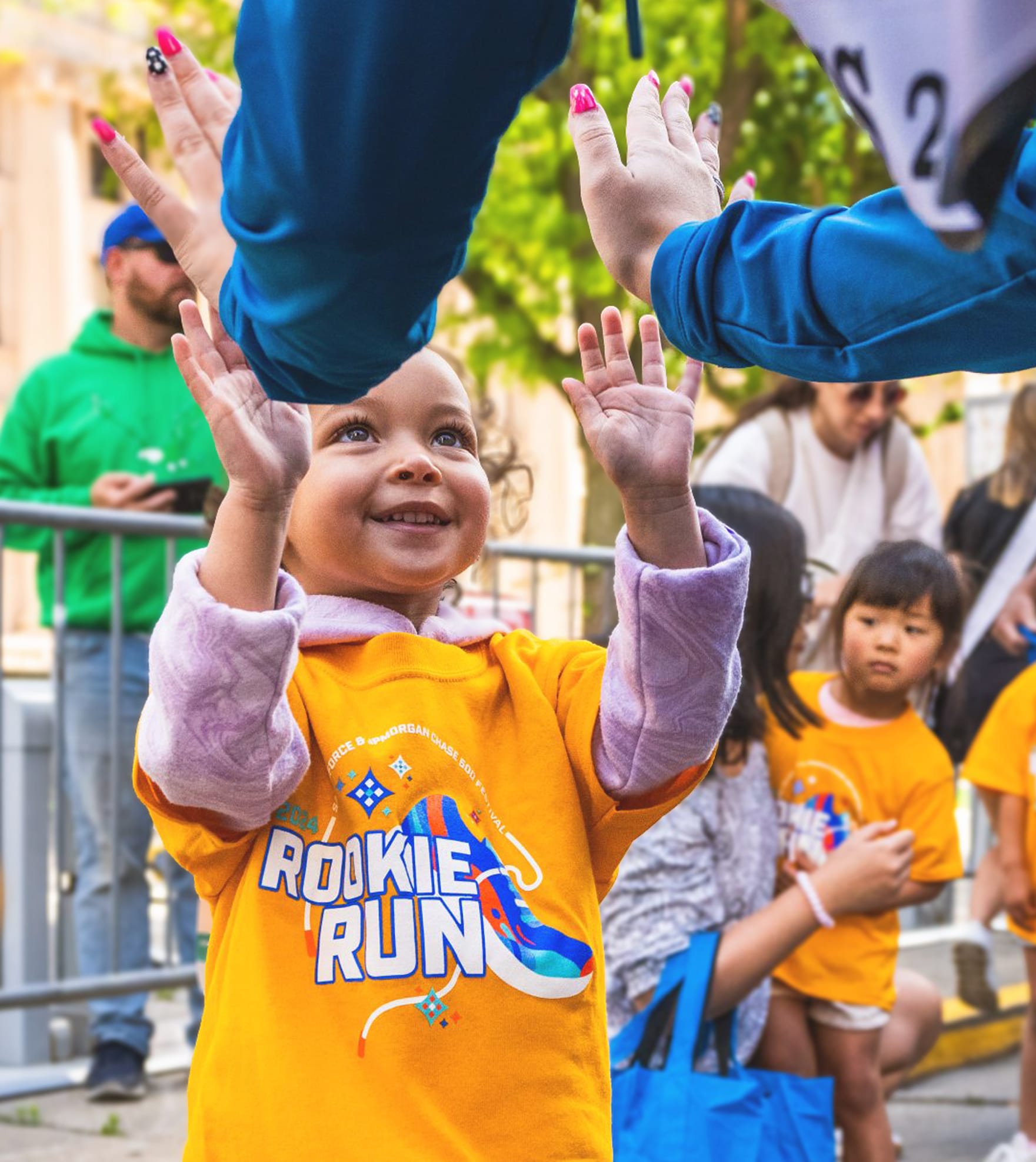 Little girl celebrating at the Rookie Run