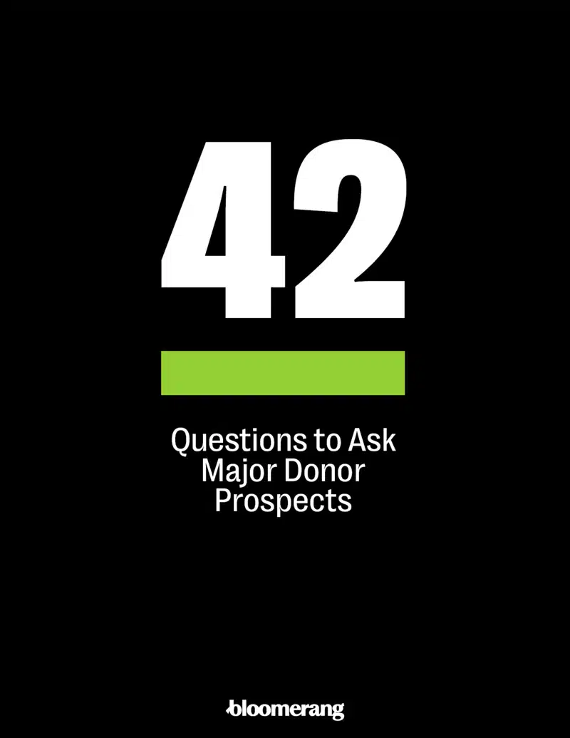 42 questions to ask majot donor prospects ebook cover