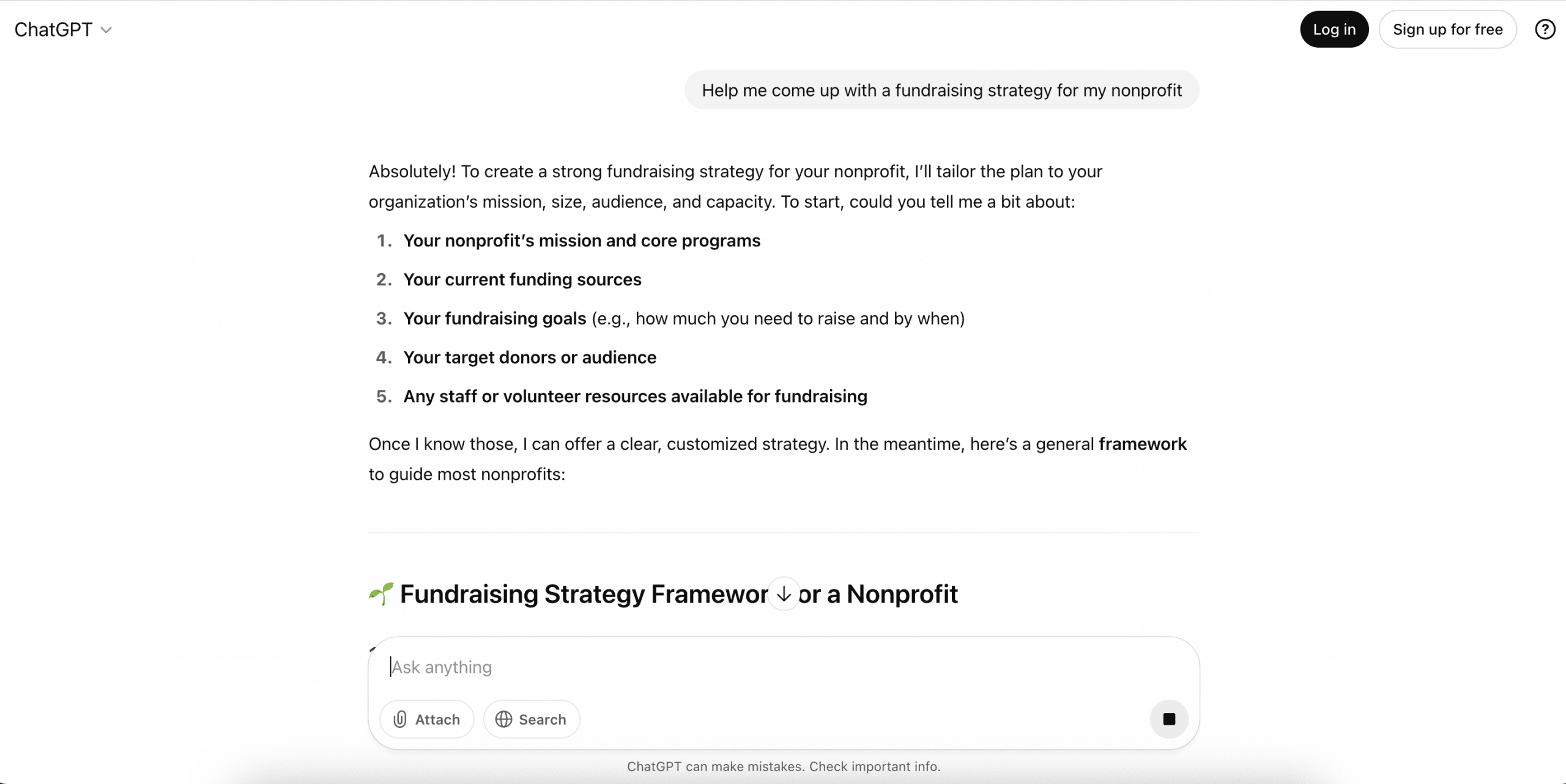 Chat Gpt Basic AI tool for nonprofits