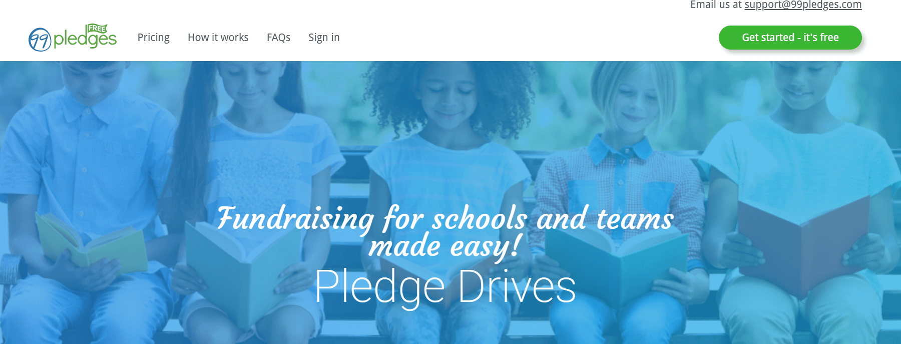 99Pledges’ homepage