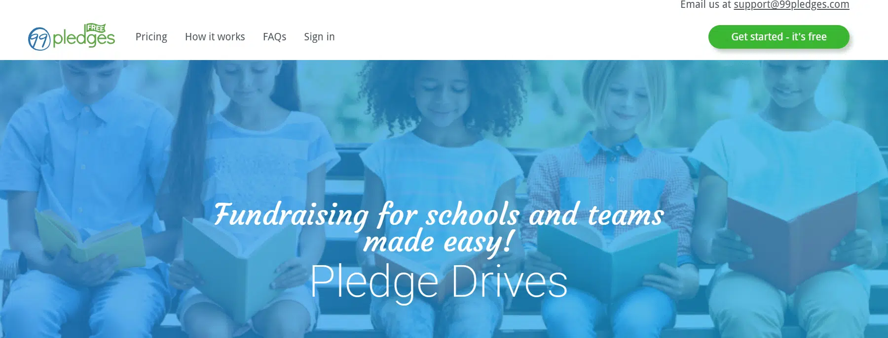 99Pledges’ homepage