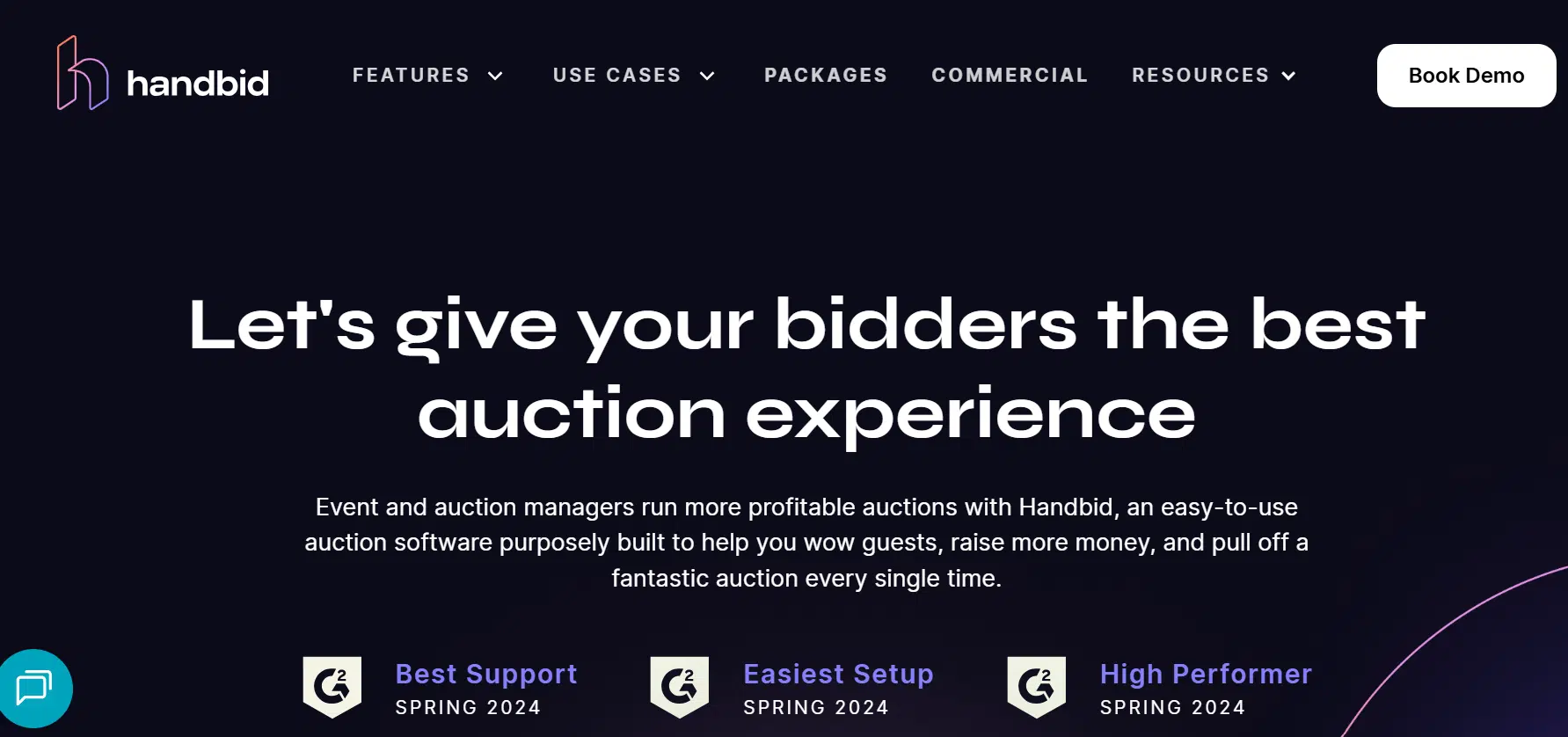 Handbid’s homepage