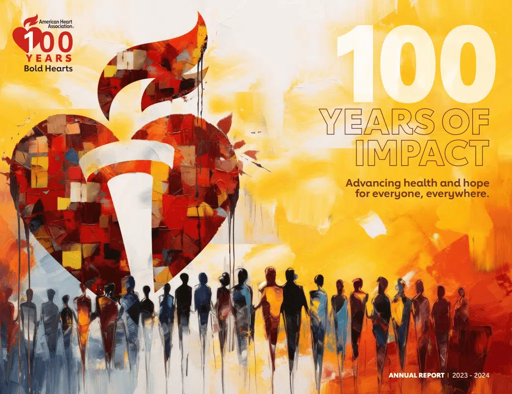 The title page of the 2023-2024 American Heart Association annual report