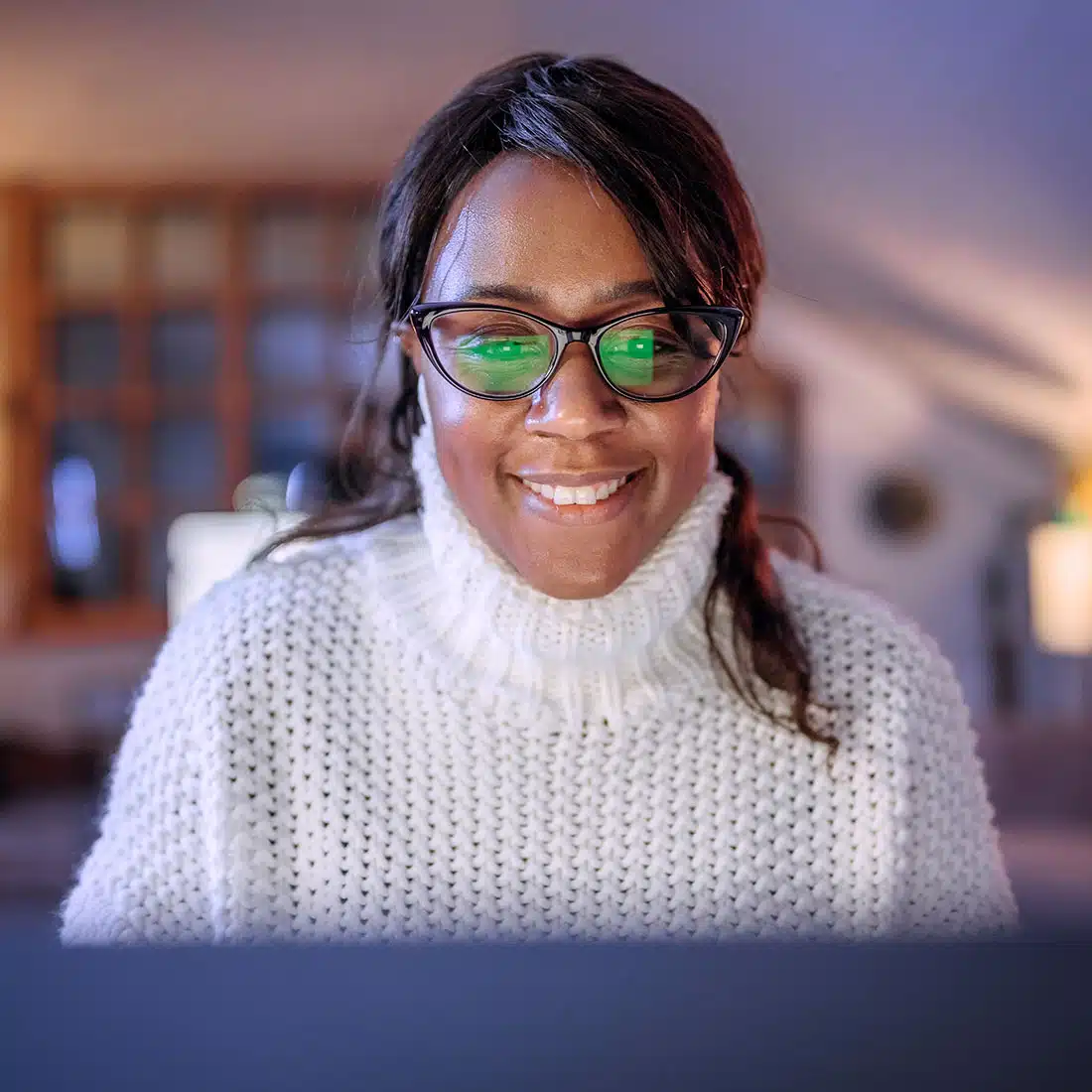 Woman Looking At Computer